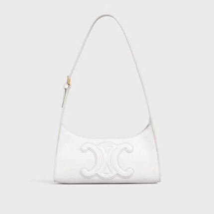 CELINE CUIR TRIOMPHE BAGS IN SMOOTH CALFSKIN WHITE 198153