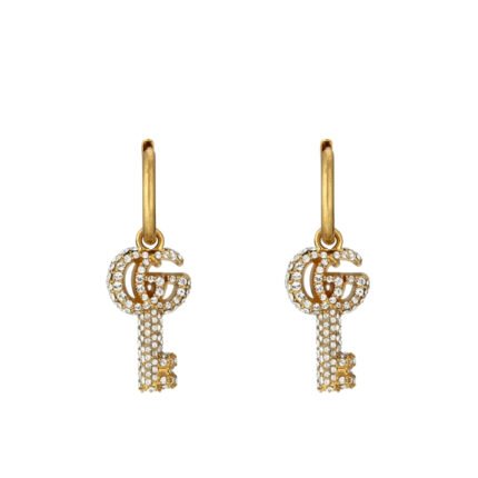GUCCI GG KEY EARRINGS WITH CRYSTALS 645624 J1D50 8062