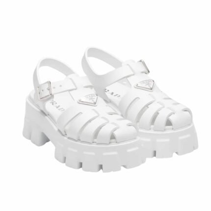 PRADA MONOLITH FOAM RUBBER SANDALS WHITE 1X853M 3LKK F0009 F 055