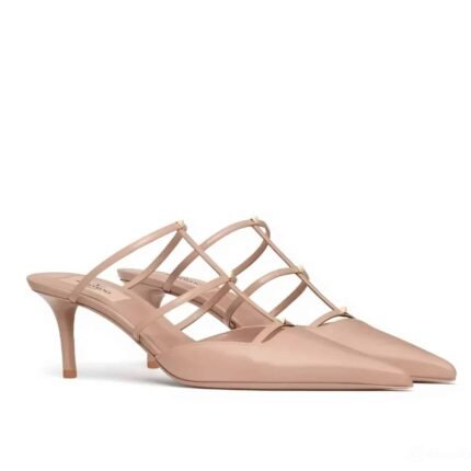 VALENTINO GARAVANI ROCKSTUD WISPY MULE IN BEIGE 4W0S0JB1ACT 098