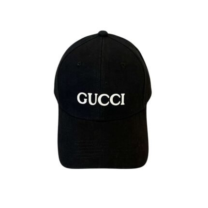 GUCCI EMBROIDERED COTTON BASEBALL CAP BLACK
