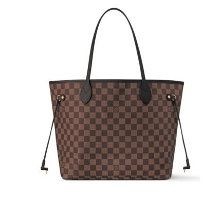 LOUIS VUITTON DAMIER EBENE NEVERFULL MM BROWN AND LIGHT PINK 32CM N41603