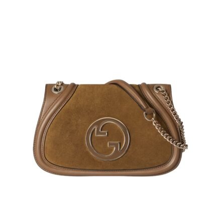 GUCCI BLONDIE SMALL SHOULDER BAG LIGHT BROWN SUEDE 26CM 815715 CAAAU 2808