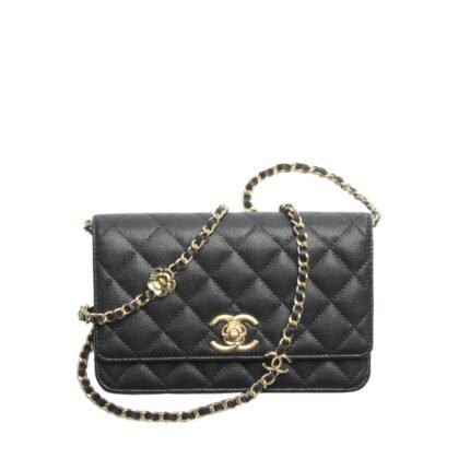 CHANEL WALLET WITH STRAP BLACK 19CM AP3580 B14320 94305