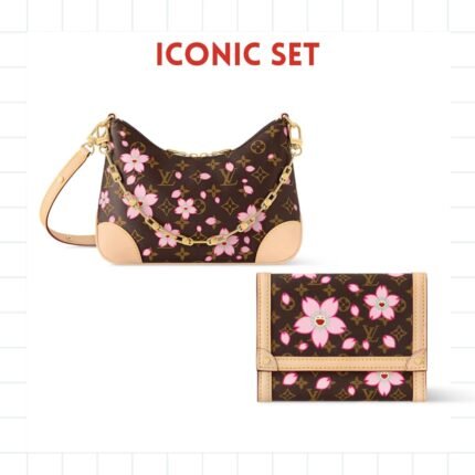 ICONIC SET: LOUIS VUITTON X TAKASHI MURAKAMI BOULOGNE SAKURA & VICTORINE WALLET SAKURA
