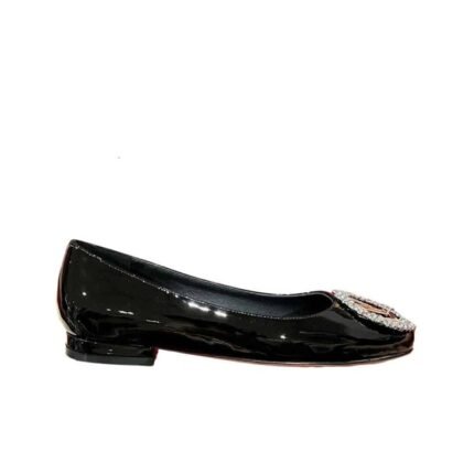LOUIS VUITTON CRYSTAL LV BALLET FLATS BLACK