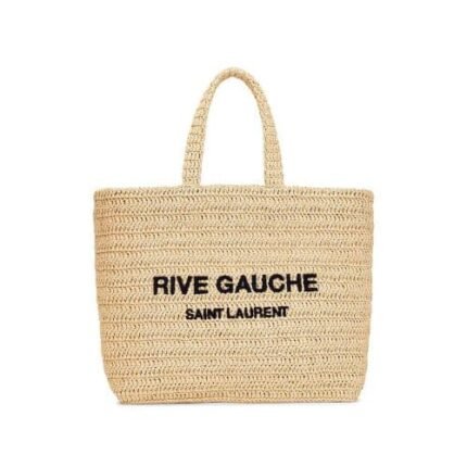SAINT LAURENT RIVE GAUCHE SUPPLE TOTE BAG IN RAFFIA CROCHET 688864GAAA12086