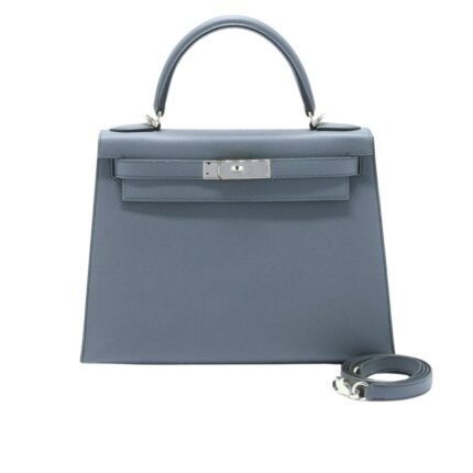 HERMES KELLY EPSOM BLEU CELESTE 28CM