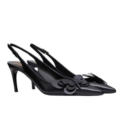 VALENTINO GARAVANI PAPIER PHALÈNE SLINGBACK PUMPS BLACK