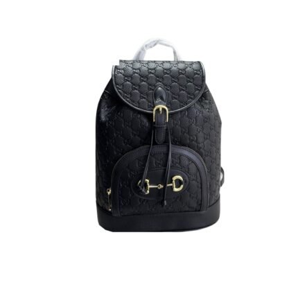 GUCCI 1955 HORSEBIT BACKPACK LARGE ALL BLACK 27CM