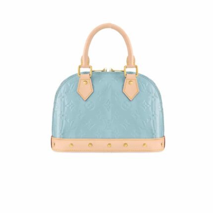 LOUIS VUITTON ALMA NANO MONOGRAM VERNIS EMBOSSED SKY 18CM M24062