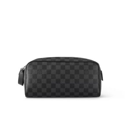LOUIS VUITTON DOPP KIT TOILET POUCH DAMIER GRAPHITE 27CM N40127
