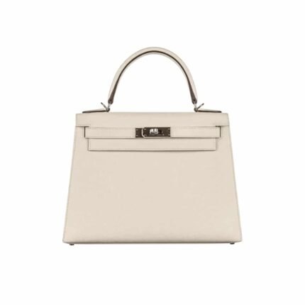 HERMES KELLY 28 EPSOM LIGHT BEIGE 28CM SILVER HARDWARE