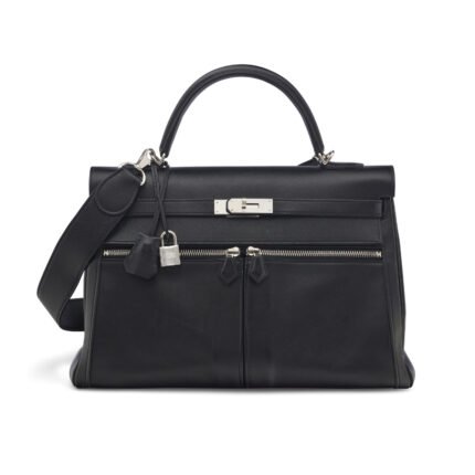 HERMES SWIFT KELLY LAKIS 35 BLACK 25CM