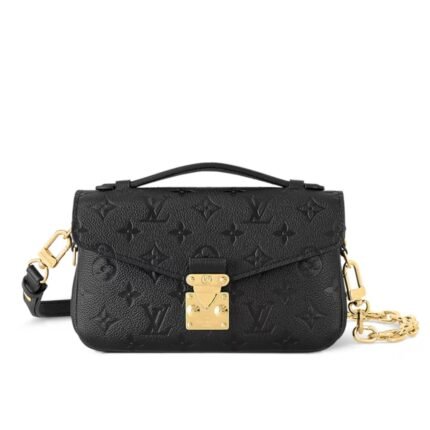 LOUIS VUITTON POCHETTE MÉTIS EAST WEST BAG BLACK 21CM M46595