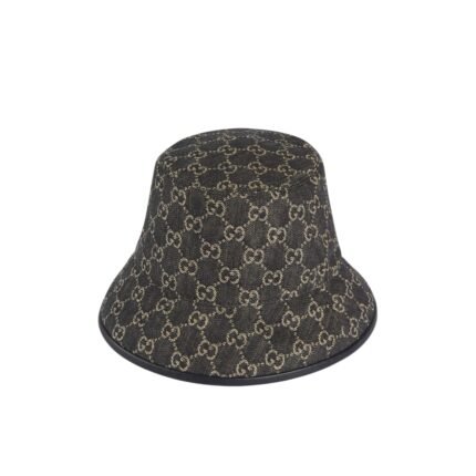 GUCCI GG SUPREME DENIM BUCKET HAT BLACK