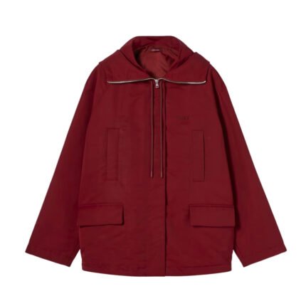 GUCCI HOODED FABRIC JACKET WITH LOGO ROSSO ANCORA RED 823752 ZAR16 6052