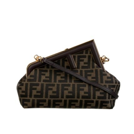 FENDI FIRST SMALL FF BROWN BAG 26CM