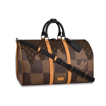 LOUIS VUITTON KEEPALL BANDOULIERE DAMIER EBENE 50CM N40360