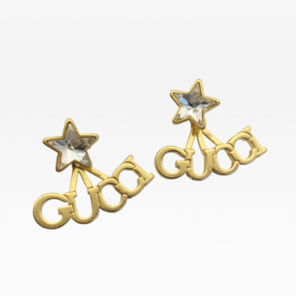 GUCCI CRYSTAL STAR GOLD EARRINGS 679076 J1D50 8031