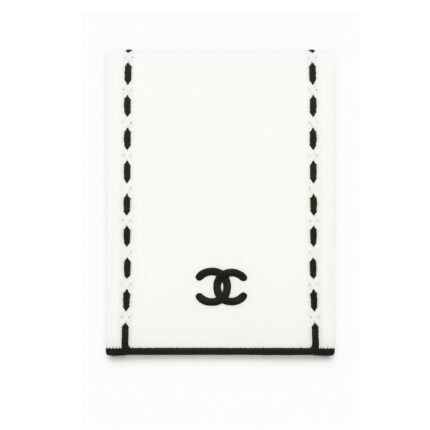 CHANEL CC LOGO CASHMERE SCARF WHITE 180CM